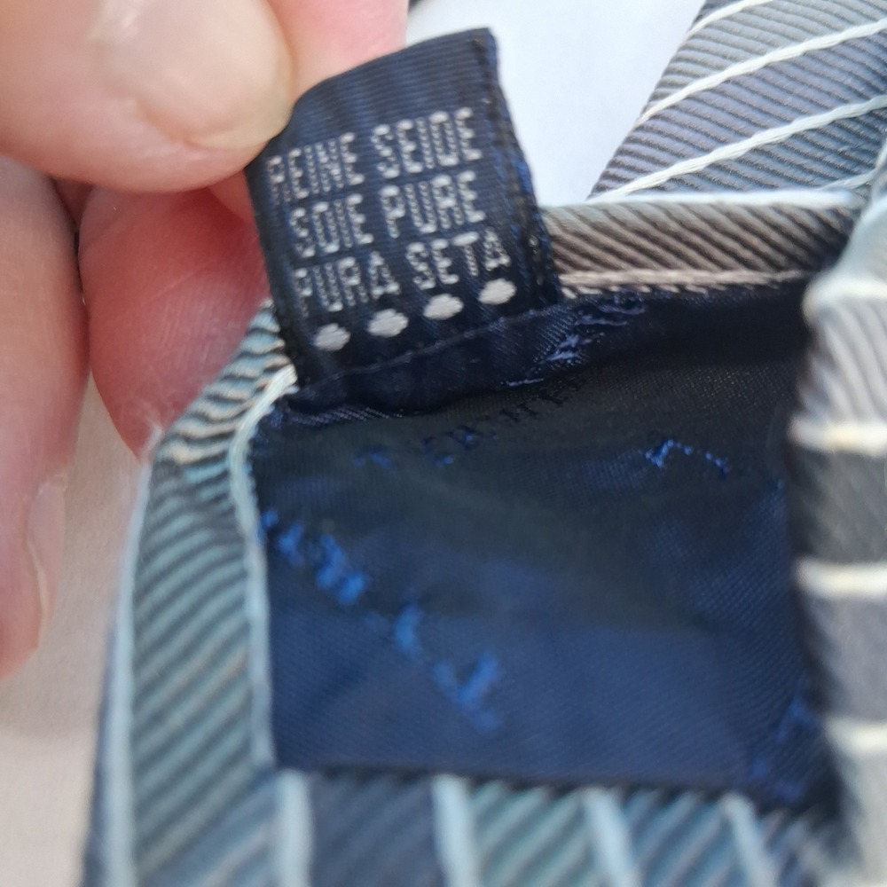 Charles Tyrwhitt Tie Mens OS Grey Striped Silk Classic Made in England Business - Picture 5 of 10